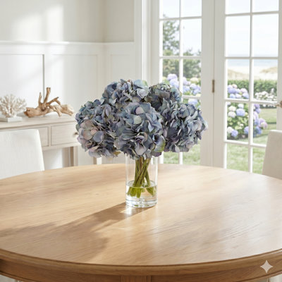 Polysilk Hydrangea Arrangement in Vase