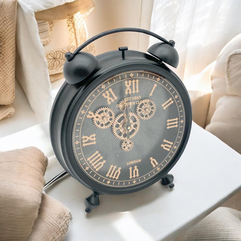 Roman Numeral Metal Quartz Movement / Crystal Tabletop Clock