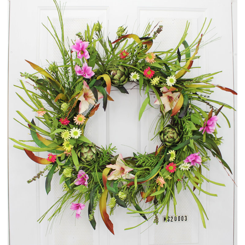 Faux Artichoke Foam 24'' Wreath