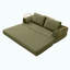 Canapé-lit convertible, canapé-lit pliant en velours côtelé, matelas de lit futon avec oreillers, canapé désossé pour le salon, vert-1079136600
