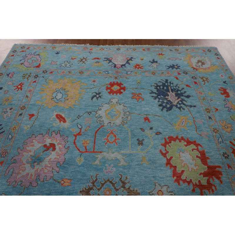 Tapis de salon bleu All-Over Oushak 8 x 10