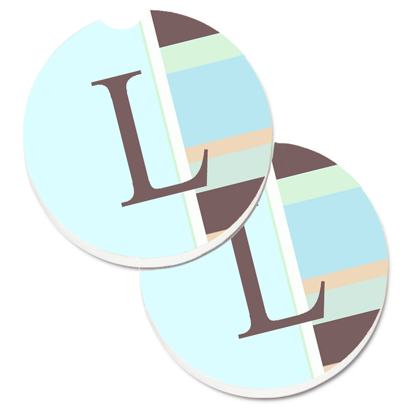 Sous-verre voiture monogramme initial, L, Mauve