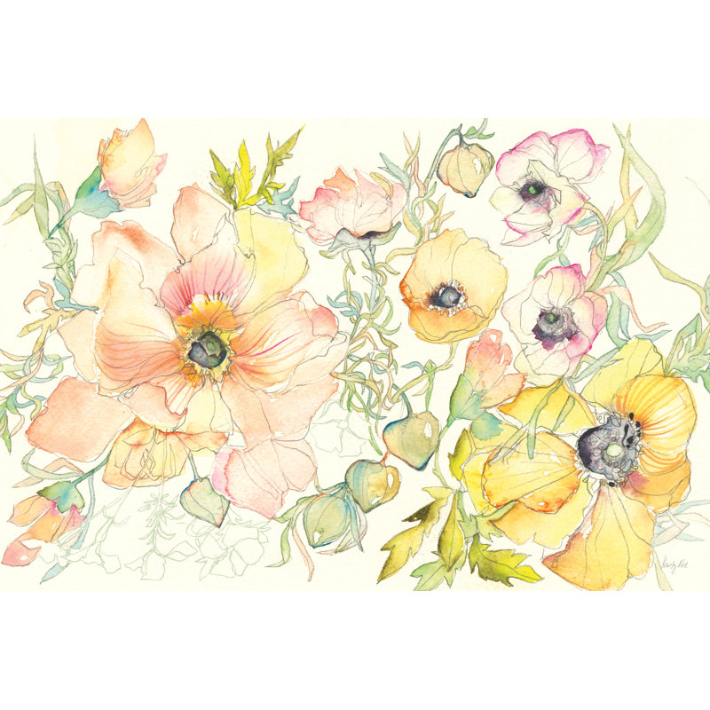 Pastel Garden II by Kristy Rice - Wrapped Canvas Painting, 61cm H x 91cm W