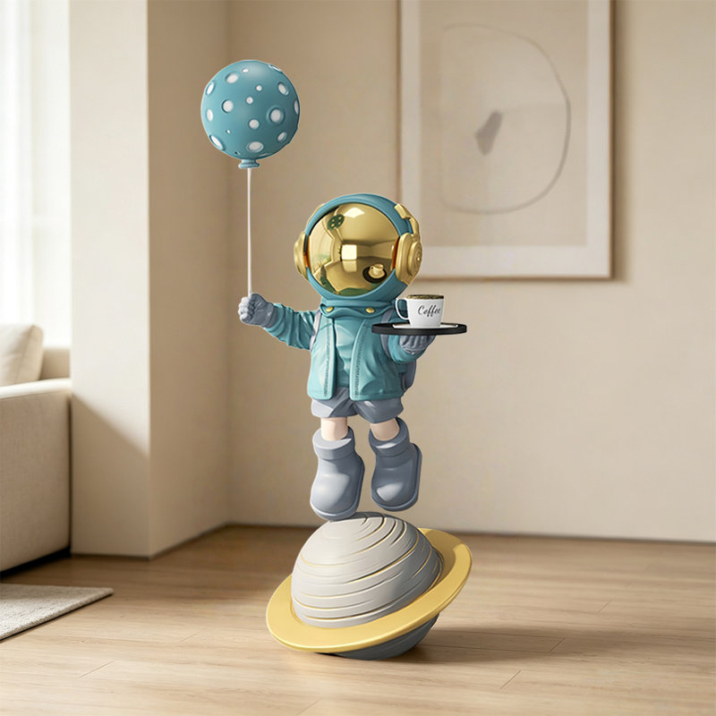 Vert, gris, résine en forme d'or et objet en verre, H 42,52 po x L 19,69 po x l 19,69 po, Green