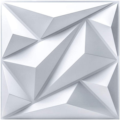 19.7" x 19.7" 3D Wall Panel,PVC Wall Panling for Home,Office,White (12-pack)