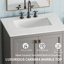 Meuble-lavabo autoportant de 30 po avec lavabo, comptoir en marbre d'ingénierie Carrara avec lavabo rectangulaire encastré en céramique, grande porte de rangement à fermeture en douceur-779562965