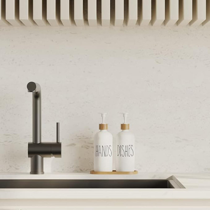Distributeur de savon, distributeur de savon à vaisselle pour évier de cuisine. Distributeur de savon à main en verre, distributeur de savon à vaisselle Modern Farmhouse
