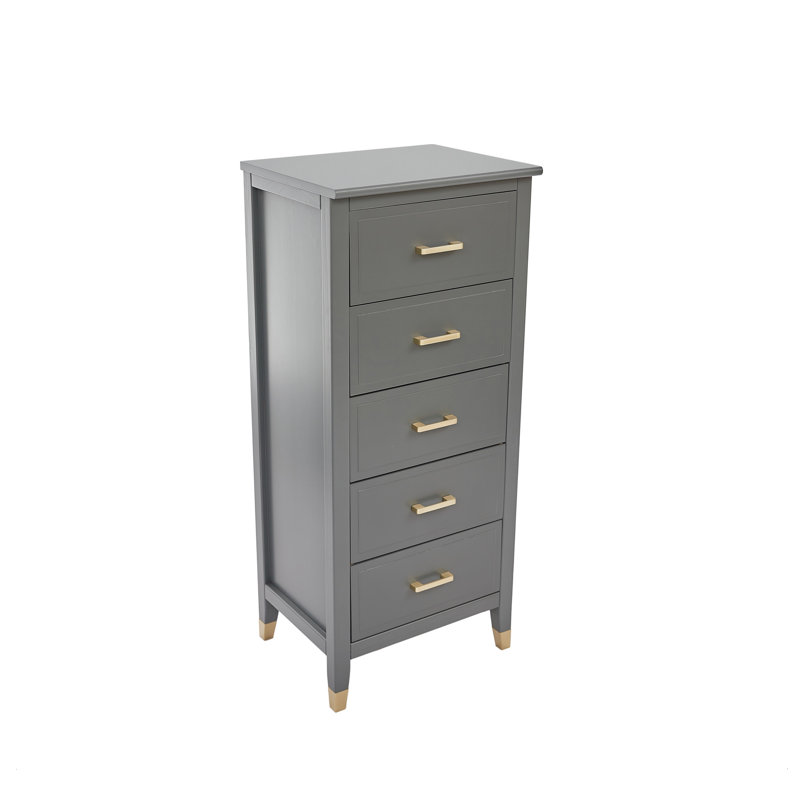 Olivette 5 - Drawer Chest of Drawers, Grey