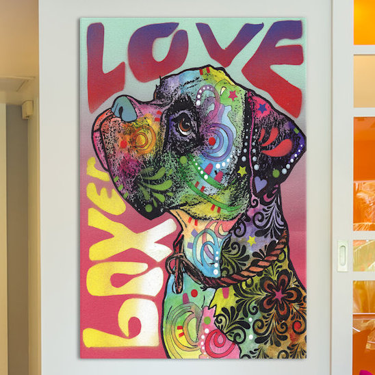 «Boxer Love» par Dean Russo, reproduction sur toile, H 40 po x l 26 po x P 1,5 po