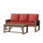 Patio Outdoor Cedar Wood Wicker 3-Seat Sofa Seating Group with Olefin Cushions, Rectangle Coffee Table-1653710041