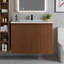 Armoire murale pliante en chêne doré 30 po avec évier en céramique, 1 minute d'installation de rangement pour la salle de bain-1206714583