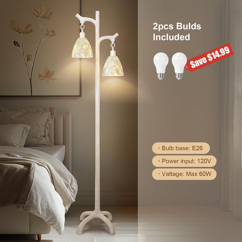 White Rural Style Floor Lamp