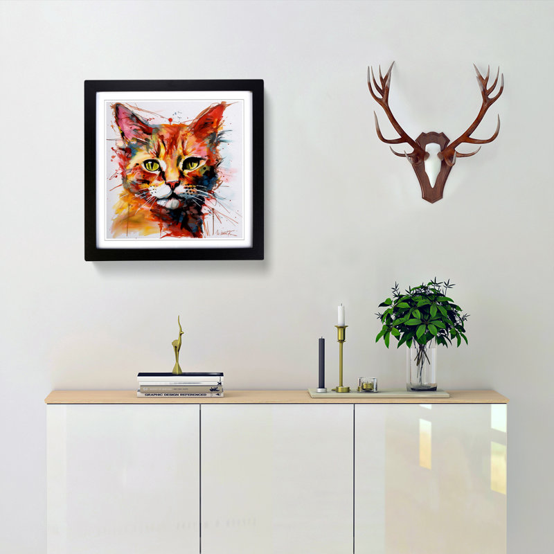Single Picture Frame Print on Wood, Black Framed