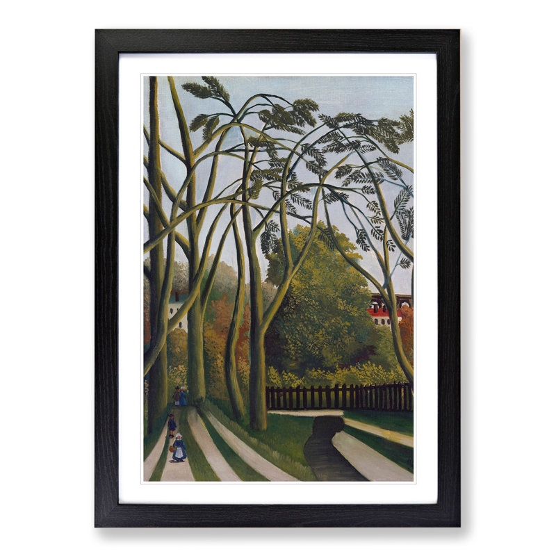 The Banks of the Bievre by Henri Rousseau - Picture Frame Painting, 36cm H x 27cm W x 2cm D, Black