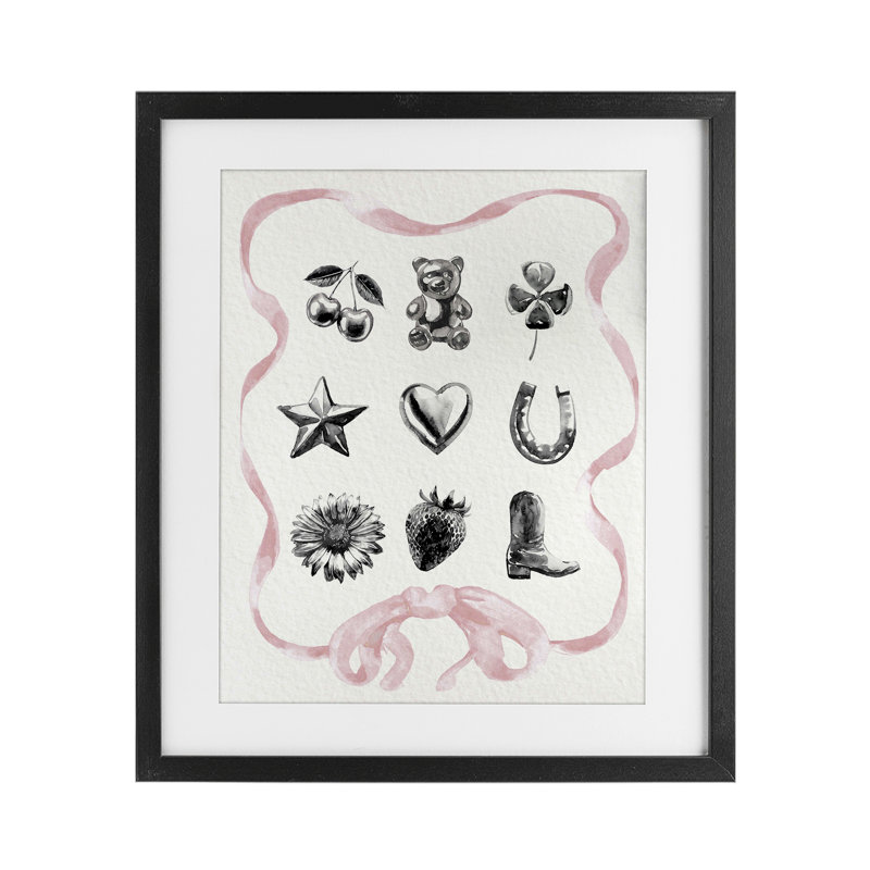 Girly Glam, collection Western, reproduction encadrée sous verre, design par Lil 'Rue, 16" H x 13" W, Cadre noir minuit