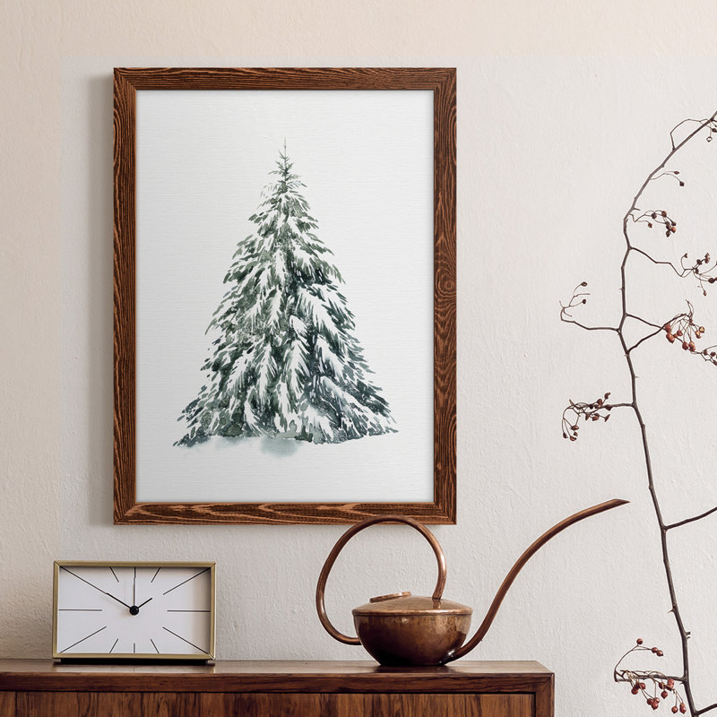 Épinette bleue I - reproduction d'art sur toile, H 31 po x l 44 po x P 1 po, Érable encadré