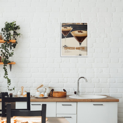 Sleek Modern Espresso Martini Framed Giclee, design by Andreas Magnusson