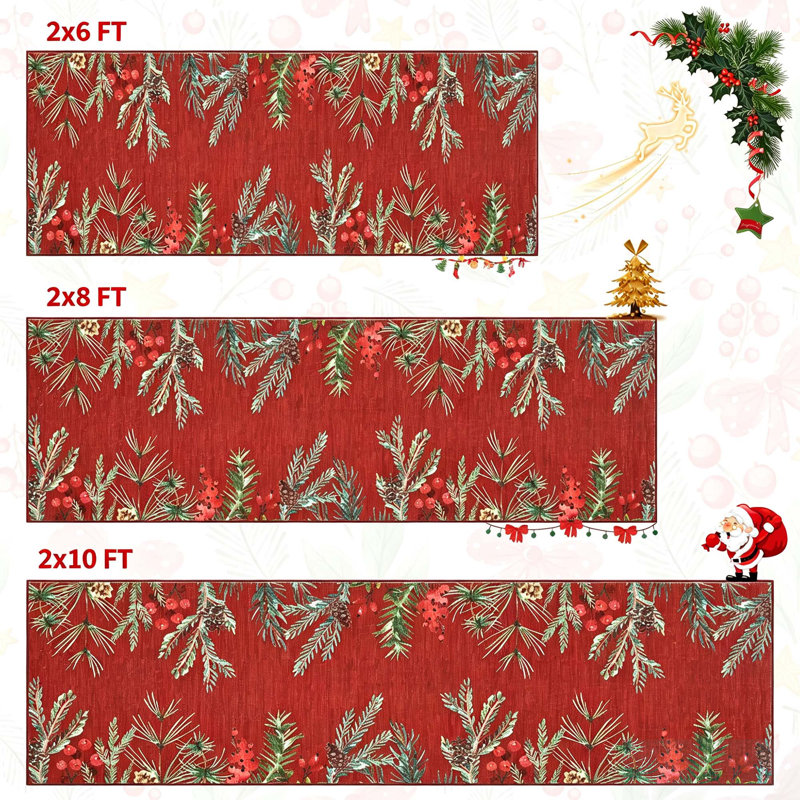 Runner cm Washable Area Rug, Red, 60*180cm