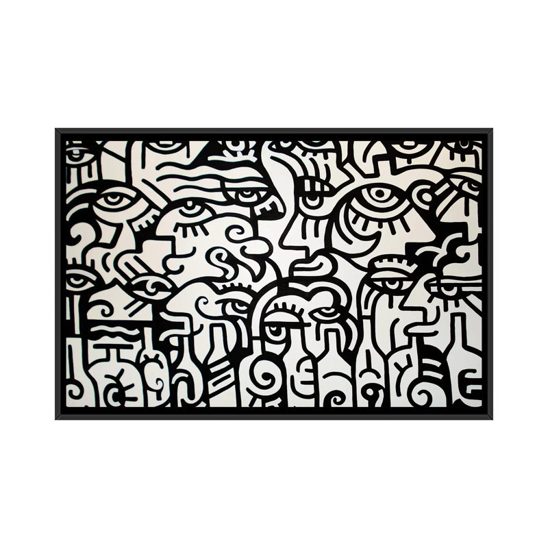 Happy Hour 1 Piece Wall Art on Canvas, 66.04 cm H x 45.72 cm W, Black Framed