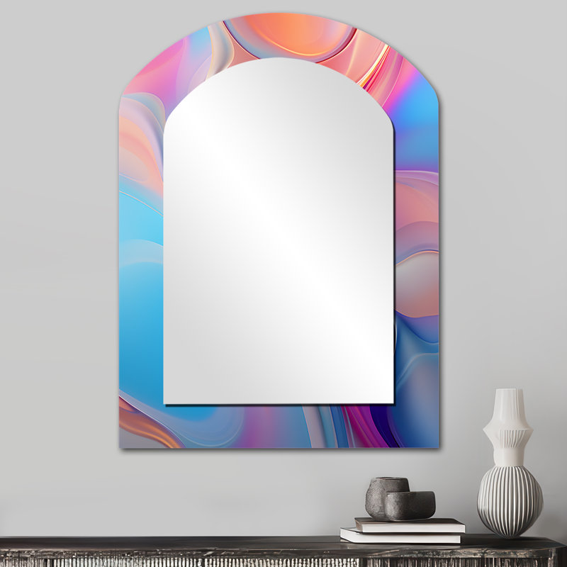 Transitionnel rose et bleu formes VI, 34 po x 25 po