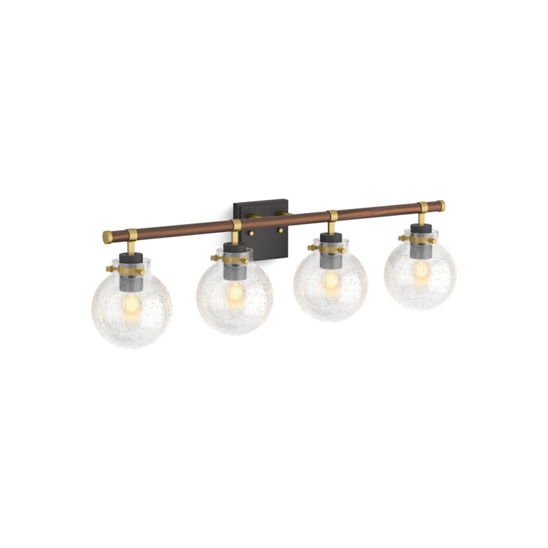 Holt Four-Light Sconce, Matte Black/Brushed Brass