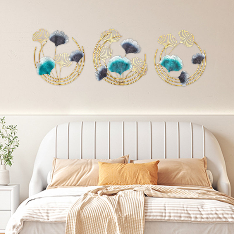 Wall Art Decorations Wall-Mounted Leaves Wall Decor on Metal