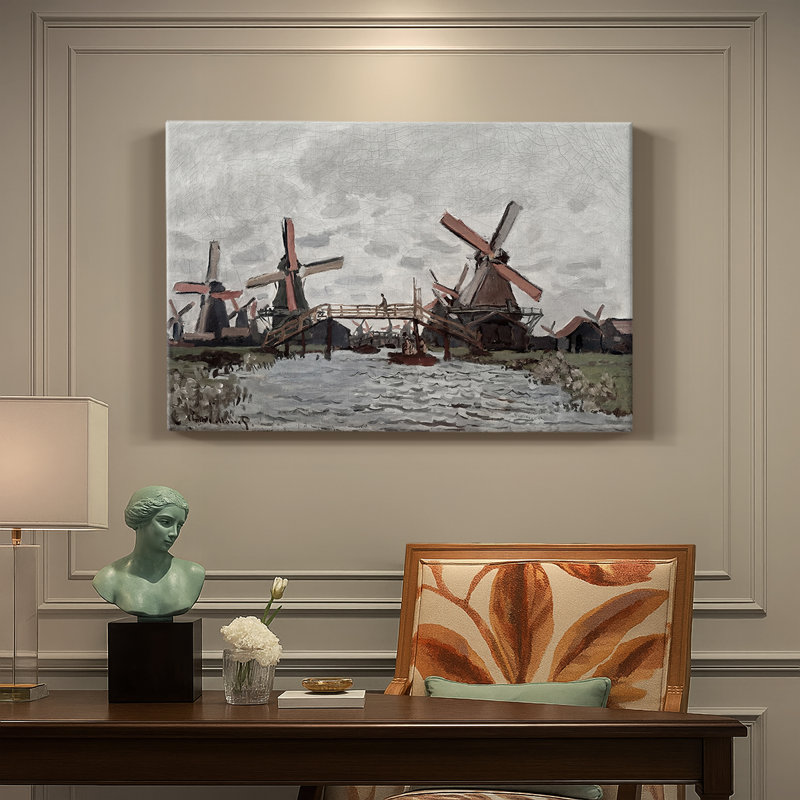 Windmills near Zaandam-Claude Monet-Gallery Wrapped Canvas-1871