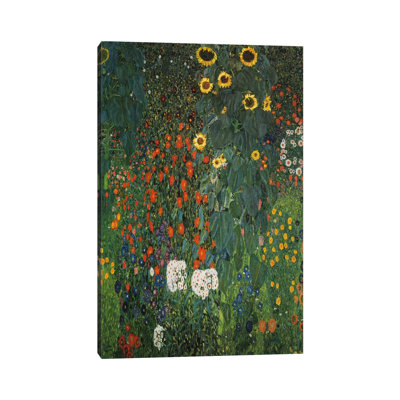 Farm Garden With Sunflowers 1912 by Gustav Klimt - Wrapped Canvas Gallery-Wrapped Canvas Giclée