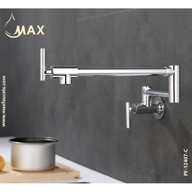 Robinets MAX | Robinet remplisseur mural à poignée double 26 po avec accessoires, Chrome
