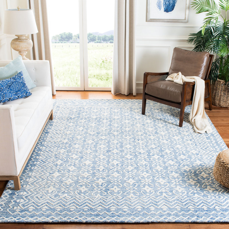 Tapis en laine touffeté à la main Simmerman, Rectangle de 5 pi x 8 pi