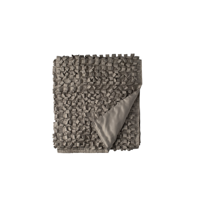 Ribbon Throw Blanket, Silver