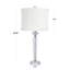 Lampe de table en cristal K9 avec abat-jour en lin blanc cassé et accents en nickel poli diamant de 25,75 po Diamond Grand Torch - ensemble de 2