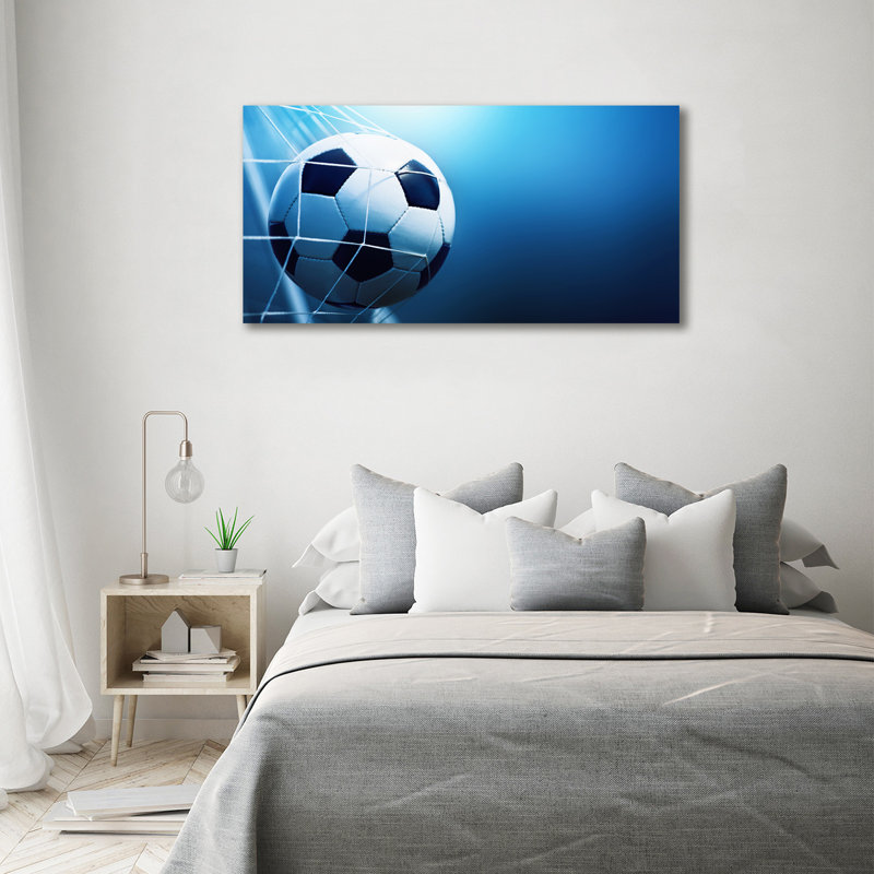 Ball In The Goal - No Frame Print on Canvas, No Frame, 70cm H x 140cm W