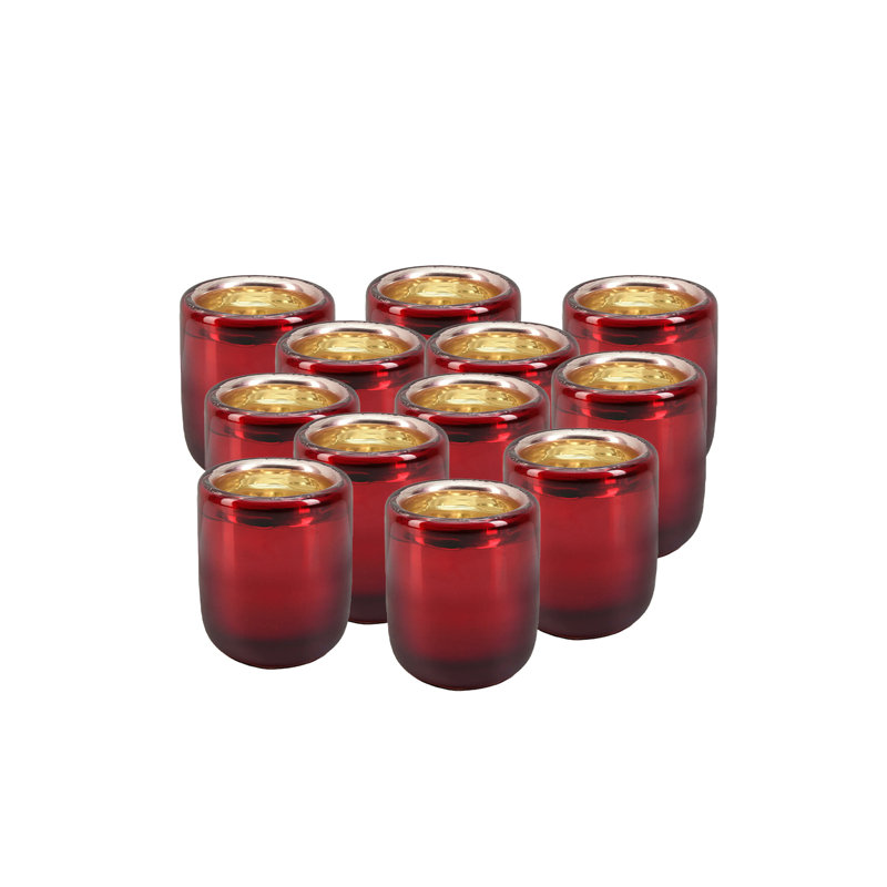 Porte-votive de table en verre Mercury, Rouge