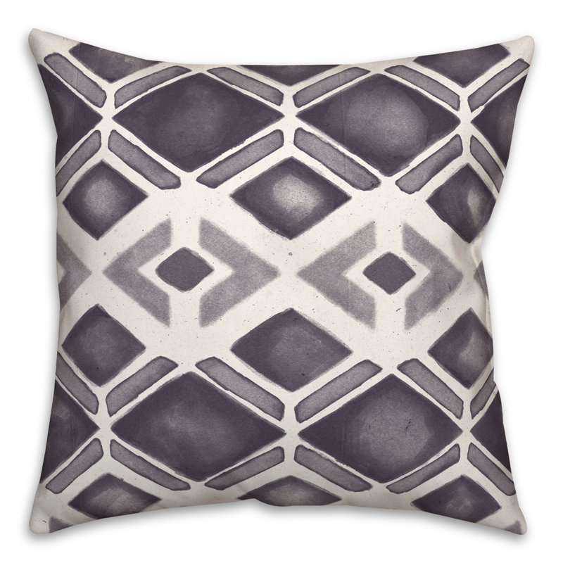 Geometric Outdoor Reversible Throw Pillow, Navy