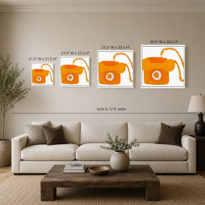 «Retro Téléphone Orange» par Jen Bucheli - Impression sur toile