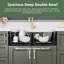 Évier de cuisine double à double cuve 50/50 en granite à double cuve à montage double Davivy 30 po x 18 po-131209618