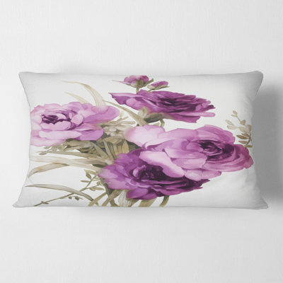 Roses foncées - coussin traditionnel imprimé