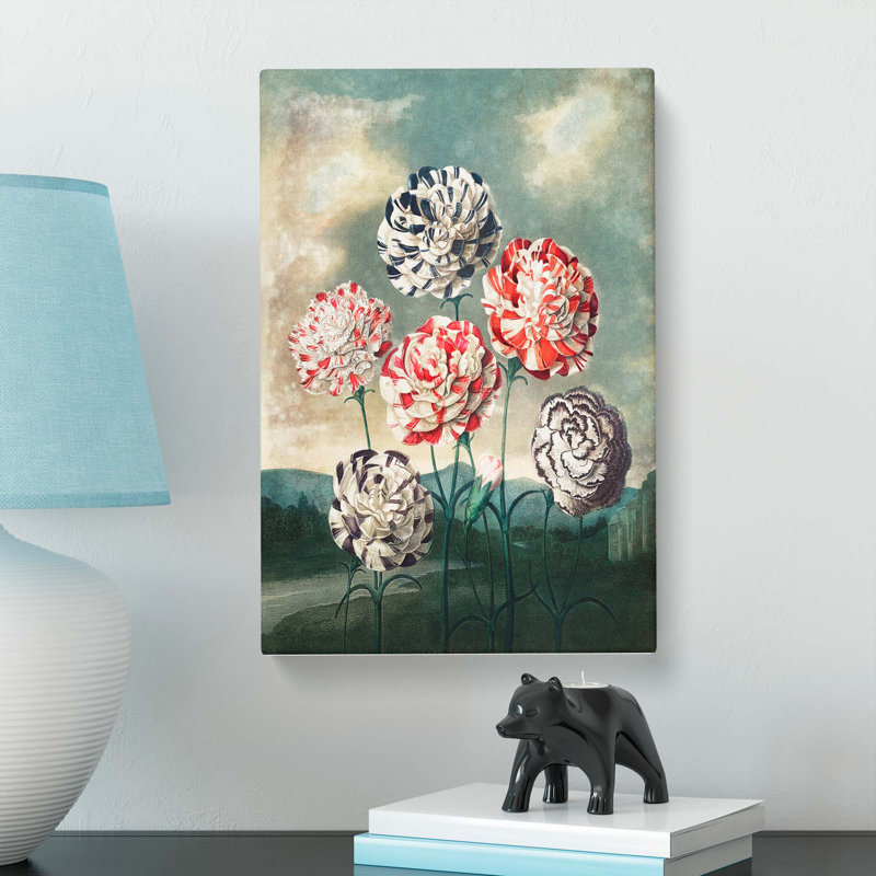 Group Of Carnations by R.J. Thornton - Wrapped Canvas Painting, 60cm H x 40cm W x 3cm D