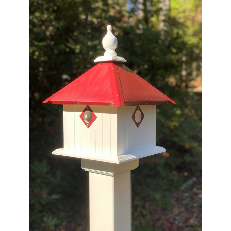 Symone 18.625'' H x 15'' W x 19'' D Post Birdhouse, Red