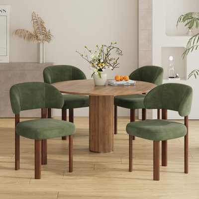 Modern Upholstered Dining Chair with Curved Back