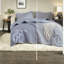 Charming Ruffled Blue Bedding Sets, Queen Size, Cozy Farmhouse Style