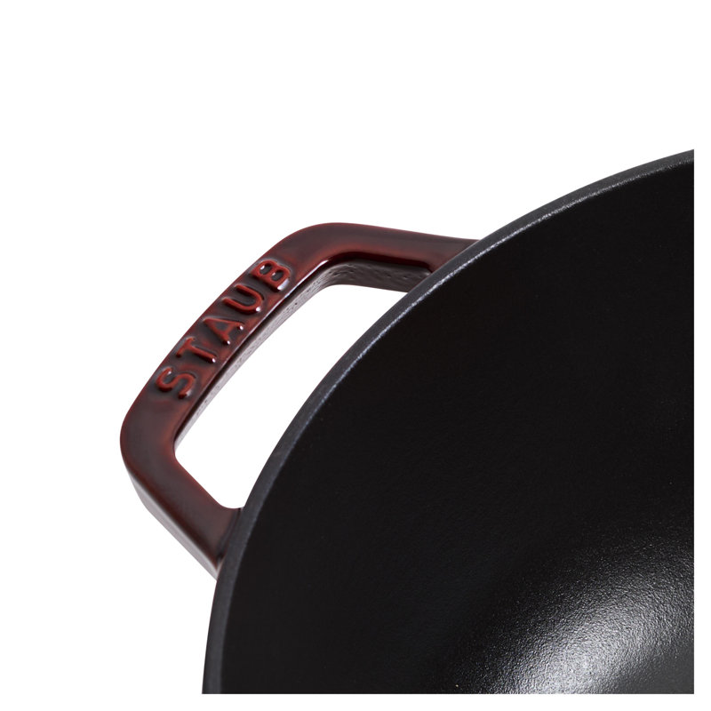Staub Cast Iron Round Cocotte, Dutch Oven, 5.5-Quart, Serves 5-6, Made In France, Peony Pink, Grenadine