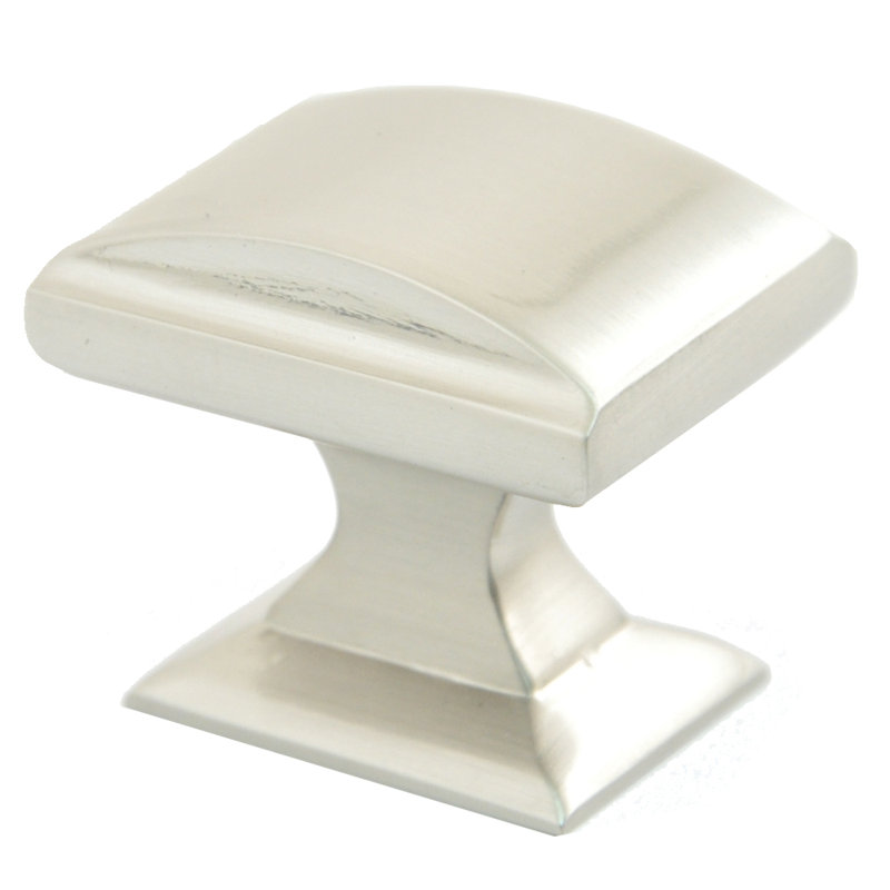 1 1/8 Length Rectangle Knob, Satin Nickel