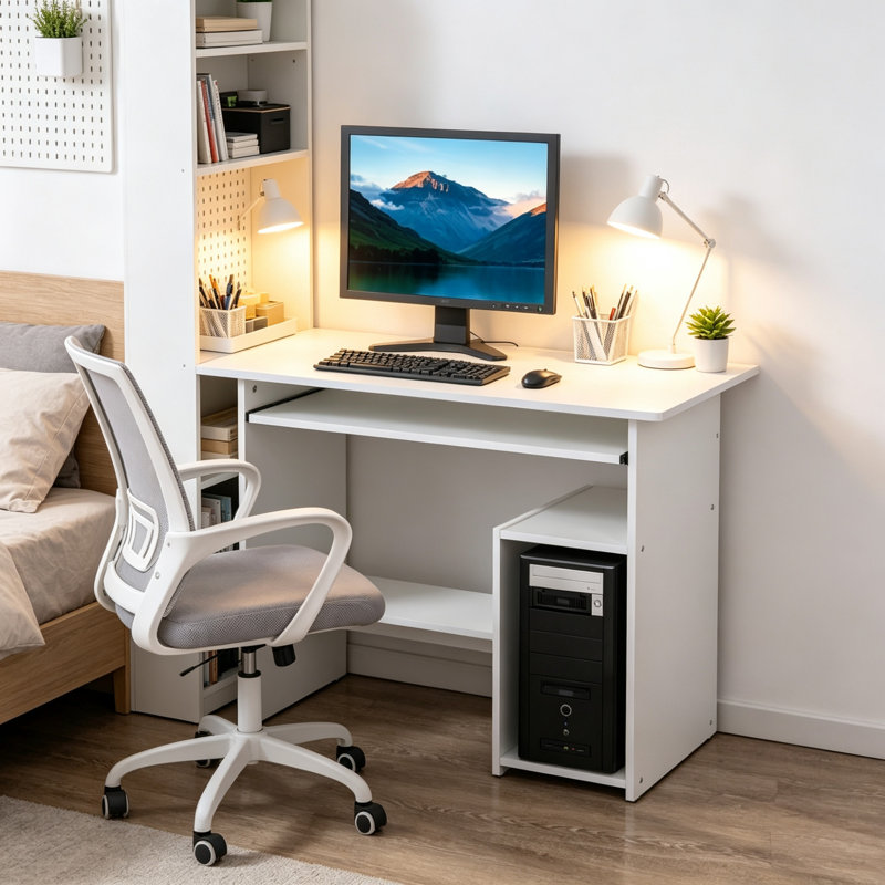 Particle Board / Chipboard Computer Desk, White