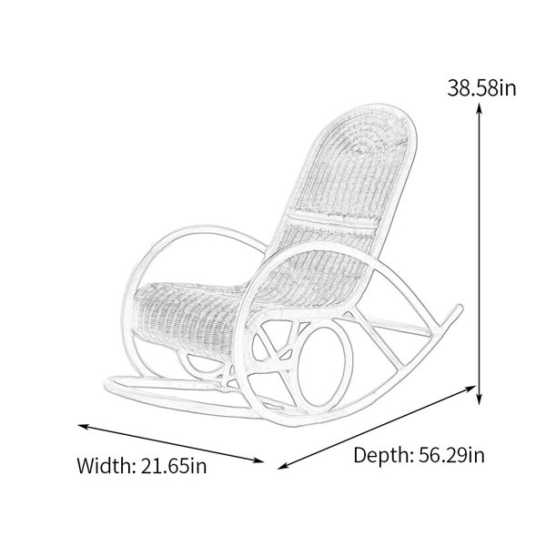 ChairVogue Natural Rattan Rocking Chair Rocking Chair | Wayfair