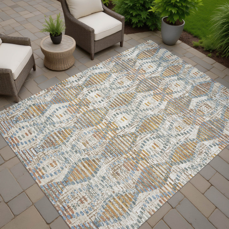 Tapis intérieur / extérieur lavable à la machine Chantille ACN2640, Ivoire ivoire, 10 pi x 14 pi