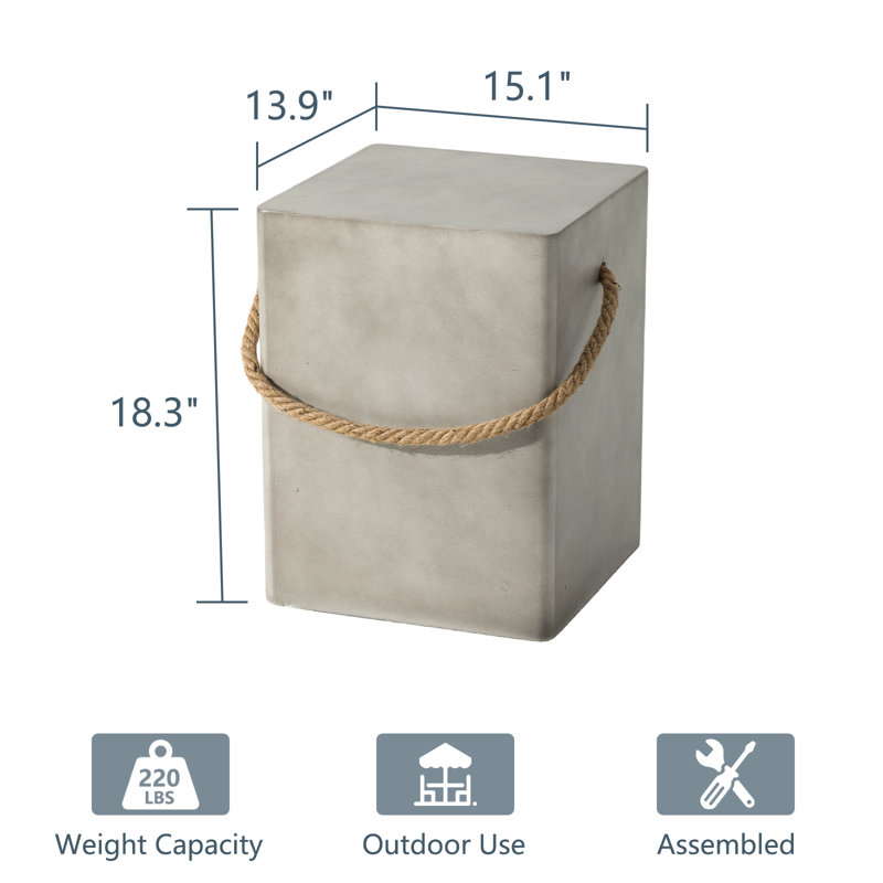 Table d'appoint en pierre Nayara, Gris béton