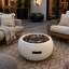 Foyer d'extérieur au propane MGO, brûleur à gaz 40 000 BTU avec finition blanche pour terrasse et terrasse