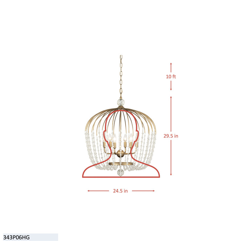 Luminaire suspendu pour dôme 6 lumières unique Voliere